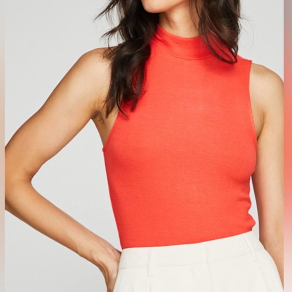 Gentle Fawn Red Ribbed Mock Neck Bodysuit